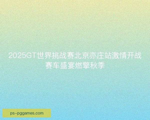 2025GT世界挑战赛北京亦庄站激情开战赛车盛宴燃擎秋季